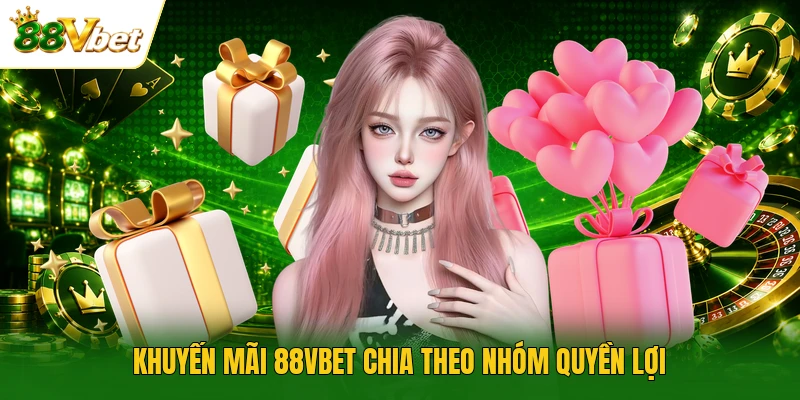 Khuyến mãi 88VBET chia theo nhóm quyền lợi